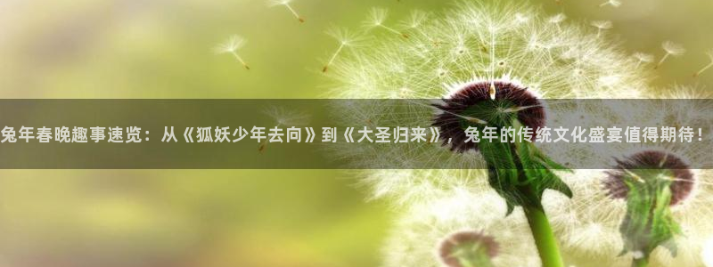 乐球直播免费看：兔年春晚趣事速览：从《狐妖少年去向》到《大圣归来》，兔年的传统文化盛宴值得期待！